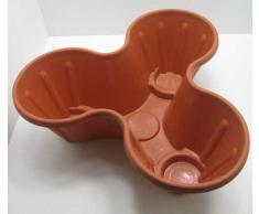 Blumentopftrio Kunststoff 35cm für Pflanzen, Blumen Topf Kübel Kasten, stapelbar (LHS)