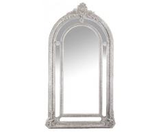 Riesiger Casa Padrino Luxus Barock Wandspiegel Antik-Silber Versailles 210 x 115 cm - Massiv und Schwer - Silberner Spiegel
