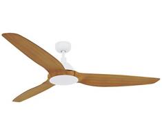 Lucci air Airfusion Type A Deckenventilator, Weiss-Teakfarben, 154 cm Durchmesser, 35 W, inkl. Fernbedienung (12 Stufen), Sommer/Winter Modus