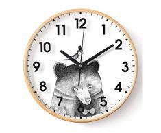 HJW Praktische Wandpendeluhr 2-Zoll-Easy-To-Read Großer Digitale Wanduhr Wohnzimmer Schlafzimmer Mutet Nicht Ticking Küche Wanduhr Holzrahmen Dekorative Uhr Wanduhr,16