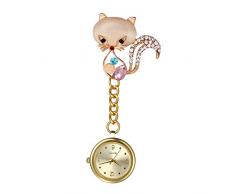 Krankenschwester Cat Uhr Set Krankenschwesteruhr Analog digital Schwesternuhren Silikon FOB Ansteckuhr Set für Damen Frauen