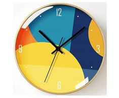 HTL Praktische Wandpendeluhren Wanduhr, Mute Non-Ticking Asy Zu Lesen Große Digitale Schlafzimmer Wohnzimmer Küche Büro Uhren, Gehärtetes Glas-Metallrahmen-Quarz-Taktgeber Wanduhren,G