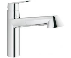 GROHE Eurodisc Cosmopolitan Küchenarmatur, Schwenkbereich 100°, herausziehbare Spülbrause 32257002