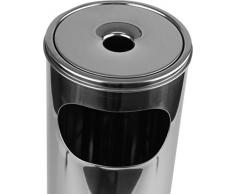 Sand-Standascher Edelstahl poliert Höhe ca.58.5 cm, Durchmesser ca.20.5 cm, mit Metalleinsatz