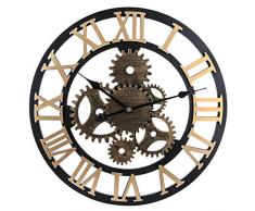 LVPY Vintage Wanduhr ohne Tickgeräusche 58cm