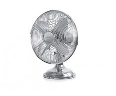 NHC Metall Tischventilator 30 cm bzw. 31 cm Rotor - sehr leise - hoher Luftdurchsatz - 3 verschiedene Geschwindigkeitsstufen - Oszillationsfunktion ca. 85° - chrome