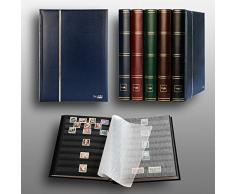 Prophila Leuchtturm 60 Schwarze Seiten Briefmarkenalbum Einsteckbuch wattierter Blauer Einband