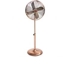 Navaris Metall Standventilator mit 40cm Rotor - höhenverstellbar - neigbar - oszillierend - 3 Geschwindigkeiten - Stand Ventilator im Kupfer Design