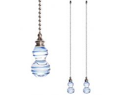 Carkio Blue Gourd Shaped Glas Anhänger, Anhängergröße ca. 6,1 x 2,5 cm, Kettenlänge 25,4 cm, Zugkette Verbinder für Deckenbeleuchtung Ventilator, 2 Stück Artikel 1