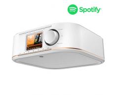Hama Internetradio Küchenradio Unterbau (Streaming Spotify, unterbaufähig, 2,4 Zoll Farbdisplay, WiFi/WLAN, 2 Weckzeiten, Multiroom, Klemmmontage ohne Bohren, gratis Radio-App, Eieruhr) weiß/kupfer