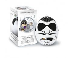 Brainstream PiepEi Mafia, Eieruhr, Eiertimer, Weiß mit Mafiadruck, Spielt 3 Melodien, A004706