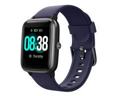 YONMIG Smartwatch, Fitness Armband Tracker Voller Touch Screen Uhr Wasserdicht IP68 Armbanduhr Smart Watch mit Schrittzähler Pulsmesser Stoppuhr Sportuhr Bluetooth für iOS Android Damen Herren (lila)