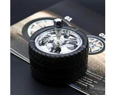 FORYOURS Auto Aschenbecher, Stylischer Windaschenbecher/Drehaschenbecher Aus Zinklegierung Und Kunststoff, In Form Eines LKW-Reifens