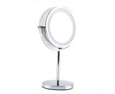 Danielle Kosmetik-Standspiegel 2 Spiegelflächen Lichtring 15 cm 5-fache Vergrößerung Chrom