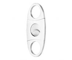 Taschengröße Classic Comfortable Grip Edelstahl Doppelklinge Zigarrenschneider Messer Schere zum Zigarrenschneiden Silber (Silber) -BCVBFGCXVB