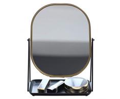 HZJ Desktop Kosmetikspiegel Tragbare Leder Kosmetikspiegel Klapp Desktop Hd Schminktisch Spiegel Studentenwohnheim Für Mädchen Einstellbarer Winkel