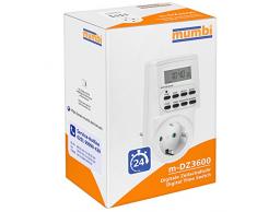 mumbi Digitale 3600W Zeitschaltuhr - programierbar/Zufallsschaltung / 12-24h-Modus