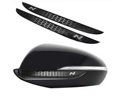 Spiegelstreifen Spiegel Aufkleber Folie Streifen Dekor Außenspiegel Rückspiegel Autoaufkleber Digitaldruck Waben (Grau (DS013))