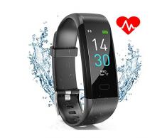 Ablever Fitness Armband,Fitness Tracker Wasserdicht IP68 Smartwatch Fitness Uhr aktivitatstracker mit Pulsmesser Schrittzähler Schlafmonitor Anruf SNS Beachten für Damen Herren Kinder für iOS Android