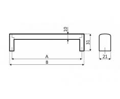 Möbelgriff Schubladengriff Schrankgriff aus Metall - Edelstahl matt gebürstet - diverse Lochabstände (192 mm)