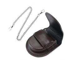 DANDANdianzi Leder-Abdeckung Vintage klassische Pocketed Uhrenbox Kette Taschenuhr Speicher-Halter-Münzen-Geldbeutel-Beutel-Beutel
