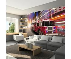 Vlies Fototapete 250x175 cm ! Top Tapete ! Wandbilder XXL Wandbild Bild Fototapeten Tapeten Wandtapete Wanddeko Wand Feuerwehrauto Auto Motorisation i-A-0016-a-a