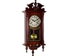Maxstore Retro Vintage mechanische Wanduhr Orpheus Mahagoni, 73 cm x 29 cm x 15 cm, Regulator, Pendeluhr antik Holz