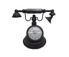 Crispe home & garden Tischuhr Telefon, Standuhr, Kaminuhr, Uhr aus Metall 31 x 18 x 24 cm