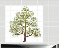 Fliesenaufkleber Fliesentattoos für Bad & Küche - Küchenfliesen 60x60 cm - Fließen 15x20 cm - MD003 - Fichte