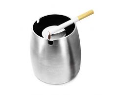 TAOHUIEU Aschenbecher, Edelstahl Windaschenbecher, rutschfester Sturmaschenbecher Groß Metall Tisch Ascher für Garten Terrasse Balkon, draußen und innen