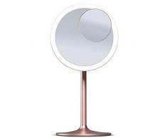 Fancii wiederaufladbarer Kosmetikspiegel mit dimmbaren LED Licht, 3 Farbeinstellungen und 10 Fach Abnehmbarer Vergrößerungsspiegel - Tischspiegel Schminkspiegel mit Blendfreier Beleuchtung (Nala)