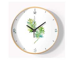 HJW Praktische Wandpendeluhr Massivholzrahmen Große Digitale Wanduhr Muten Nicht Ticking Schlafzimmer Wohnzimmer Küche Wanddekoration Lock-Wanduhr,a,Rund -14 Zoll