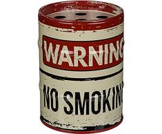 Aschenbecher Metall Sturmaschenbecher Windaschenbecher für Drinnen und Draussen »Ölfass« SMOKING (WARNING Not Smoking)