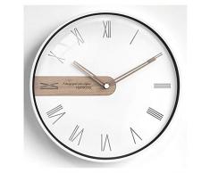 HTL Praktische Wandpendeluhren Wanduhr - Mute Mode Kreative Wohnzimmer Schlafzimmer Büro Ecoration Glas Uhren, Metall Black Border Massivholz-Zeiger-Quarz-Taktgeber-Wanduhren,B,14In