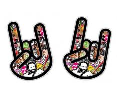 2x The Rocker Hand SPIEGEL Sticker - AUßENSPIEGEL Tuning Aufkleber - DUB DUBWAY