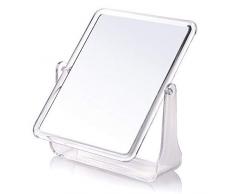 GJJSZ Doppelseitiger drehbarer Kosmetikspiegel (groß,transparent)