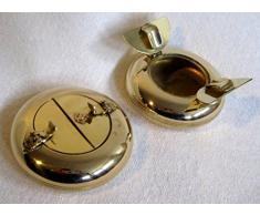 magicaldeco 2 Stück- maritimer Aschenbecher Klappascher - Messing - beidseitig klappbar- Gewicht je 175 g