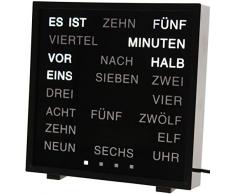 United Entertainment - LED Wort Uhr / Wörter Uhr / Uhr in Worten / Word Clock Deutsch - Schwarz
