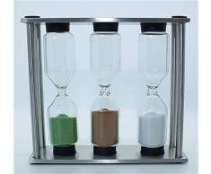 Tee-Uhr mit Edelstahl-Halter | 3 Sand-Uhren für 3, 4 und 5 Minuten | Perfekte Zubereitung von Tee wie in Japan