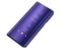 Bakicey Huawei P30 Pro Hülle, Huawei P30 Handyhülle Spiegel Schutzhülle Flip Tasche Leder Case Cover für Huawei P30, Stand Feature Bumper Hülle für Huawei P30 Pro (Huawei P30 Pro, Violett blau)