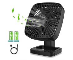 Himylife Mini Ventilator, Tischventilatoren mit Leistungsstarker 5000 mAh Akku, USB-Aufladung, 4 Geschwindigkeiten, mit Timing-Funktion & Batterieanzeige, Ideal für Zuhause, Büro, Camping, Reisen