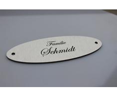 Preishit - nur für kurze Zeit !! Türschild / Briefkastenschild aus Edelstahl 12,5x4cm oval mit Bohrlöcher inkl. Gravur Namensschild z.B. " Bitte keine Werbung "