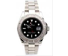 N-A Klassische Mode Männer Automatische Mechanische Roségold Edelstahl Yacht Uhr Saphir ETA 2813 Schwarz Blau Kaffee Drehbare Lünette 40mm Schwarz