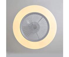 WHL Deckenventilator mit Beleuchtung, LED-Deckenventilator, 36 W, Deckenbeleuchtung, mit Fernbedienung dimmbar, 3 Dateien, einstellbare Windgeschwindigkeit, modernes Schlafzimmer,Weiß