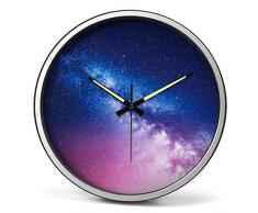 HTL Praktische Wandpendeluhr Luminous Dekorative Wand Lock, Stille Nicht-Ticking Schlafzimmer Wohnzimmer Mit Nachtlicht Großen Digitaluhr, Modern Minimalist Ausgeglichenes Glas Quartz Lock Wanduhr,C