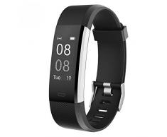 YAMAY Fitness Armband mit Pulsmesser Wasserdicht IP67 Fitness Tracker Smartwatch Aktivitätstracker Pulsuhr Schrittzähler Uhr Sportuhr für Damen Herren Anruf SMS SNS Beachten für iPhone Android Handy