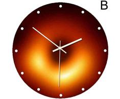 eamqrkt Erste Bilderwanduhr mit großem schwarzem Loch 3D Abnehmbarer Schein im Dunkeln,B