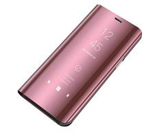 Bakicey Galaxy S7 Hülle, Galaxy S7 Edge Handyhülle Spiegel Schutzhülle Flip Tasche Leder Case Cover für Samsung S7, Stand Feature handyhuelle etui Bumper Hülle für Samsung S7 Edge (S7, Rose)