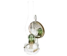 KOTARBAU Öllampe Mit Spiegel & Dochthalter Petroleumlampe 32,5 cm Höhe Befüllbar Antik Sturmlaterne Glaskolben Tischlampe Laterne Oil lamp Gartenlampe