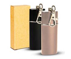 Taschen Aschenbecher für Unterwegs - Geruchsdicht - klein mobiler tragbarer - Mini Taschenaschenbecher Reiseaschenbecher für Handtasche zum Mitnehmen - geruchloser Ascher (2er Set Rose Gold/Schwarz)